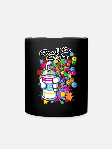 Graffitis cartoon style - Mug uni - noir