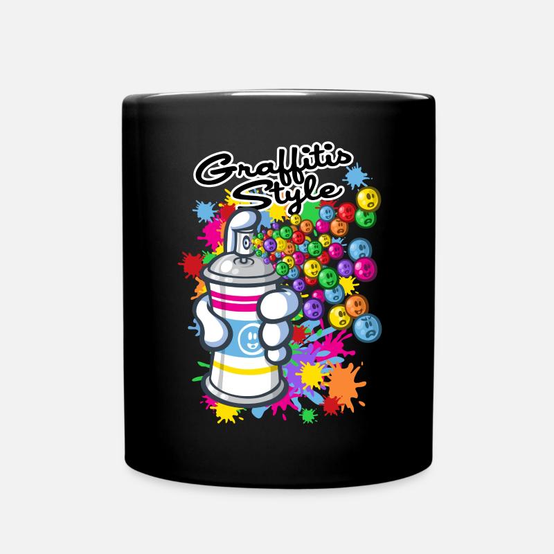 Graffiti Cartoon-Stil - Tasse einfarbig - Schwarz