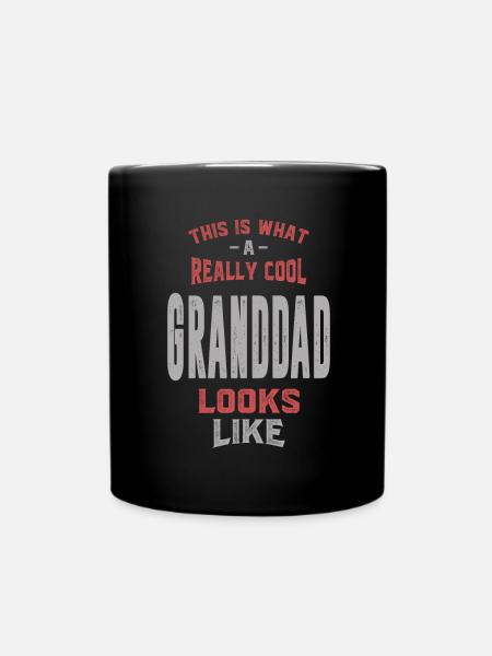Todella Cool Granddad - Ensfarvet krus - sort