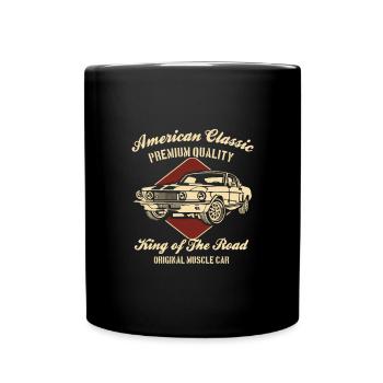 Amerikanischer Musclecar KingRoad - Tasse einfarbig - Schwarz - Vorne