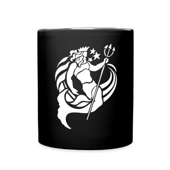 Triton Wassermann Aquarius Gott - Tasse einfarbig - Schwarz - Vorne