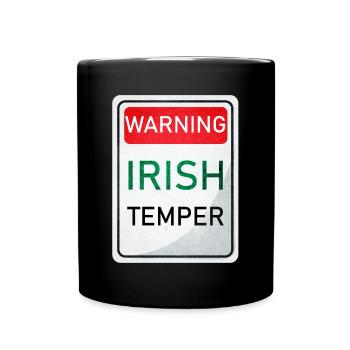 WARNUNG IRISH TEMPER - Tasse einfarbig - Schwarz - Vorne