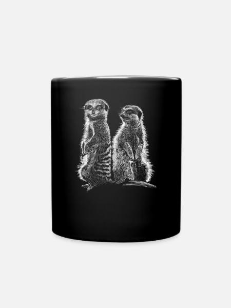 Erdmännchen - Tasse einfarbig - Schwarz