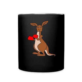 Kangourou boxe cadeau de boxe drôle match de boxe - Mug uni - noir - Devant