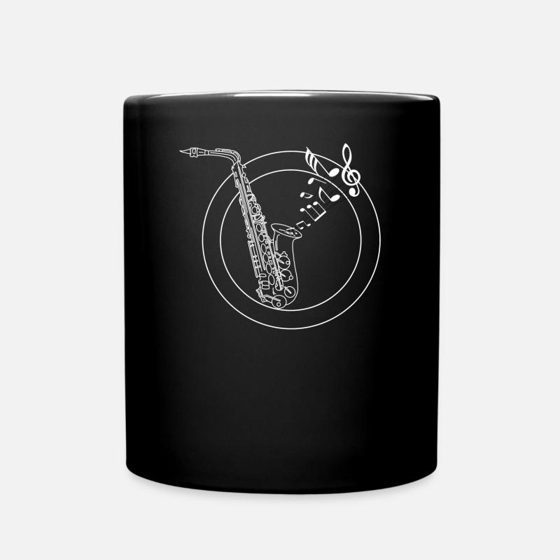 saxophone - Full Colour Mug - black