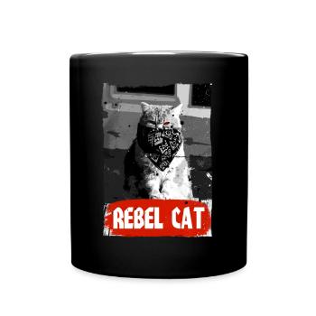 Rebel Cat - Grumpy Cat - Cat - Full Colour Mug - black - Front