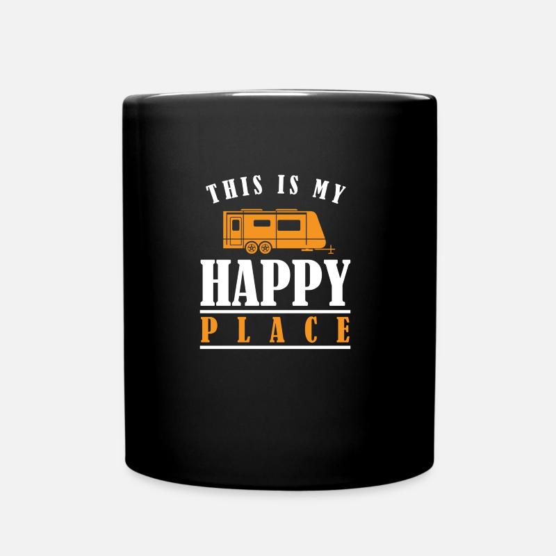 C'est mon endroit heureux Camper Van Caravan - Mug uni - noir