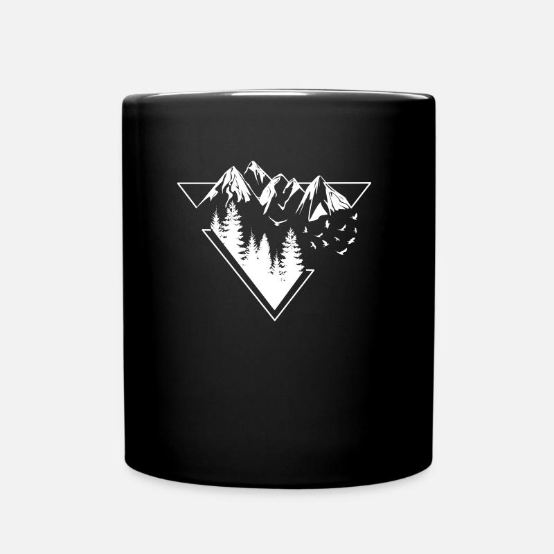 Natur Dreieck Berge Wald Typ 1h - Tasse einfarbig - Schwarz