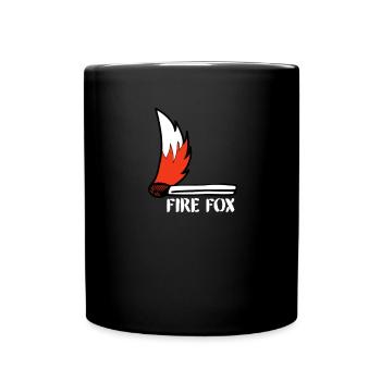 Fire Fox - Feuer Fuchs - Streichholz - Tasse einfarbig - Schwarz - Vorne