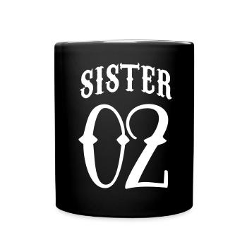 Sister 02 Partnerlook - Tasse einfarbig - Schwarz - Vorne