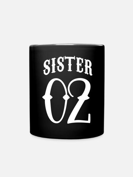 Sister 02 Partnerlook - Tasse einfarbig - Schwarz