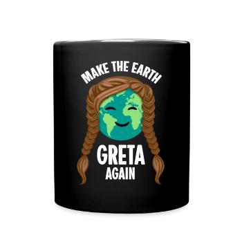 MAKE THE EARTH GRETA AGAIN - Full Colour Mug - black - Front