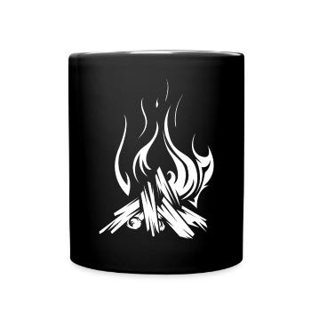 Campfire Symbol Outdoor Survival Forest Nature - Full Colour Mug - black - Front