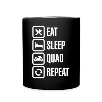 Eat sleep quad repeat ATV all-terrain vehicle - Tasse einfarbig - Schwarz - Vorne