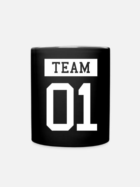 DREAM TEAM Partnerlook P58 B - Tasse einfarbig - Schwarz