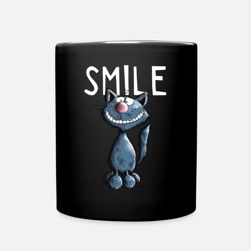 Drôle Chat dessin animé - Cadeau - Mug uni - noir