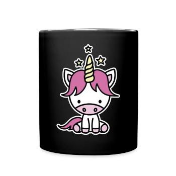 Cute unicorn for kids - Tasse einfarbig - Schwarz - Vorne
