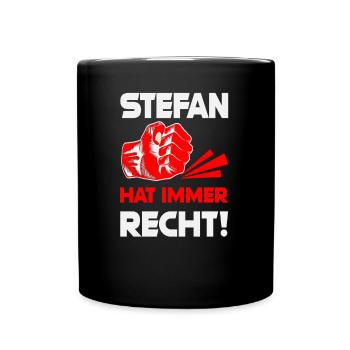 Stefan Spruch T-shirt cooles Geschenk - Tasse einfarbig - Schwarz - Vorne