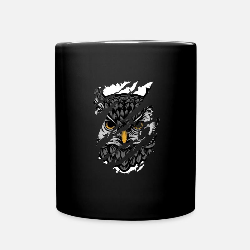 Owl - Eule - Tasse einfarbig - Schwarz