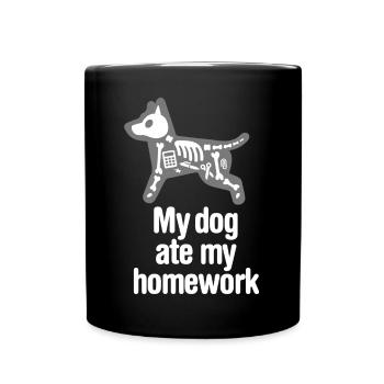 My dog ate my homework drôle retour à l'école - Mug uni - noir - Devant