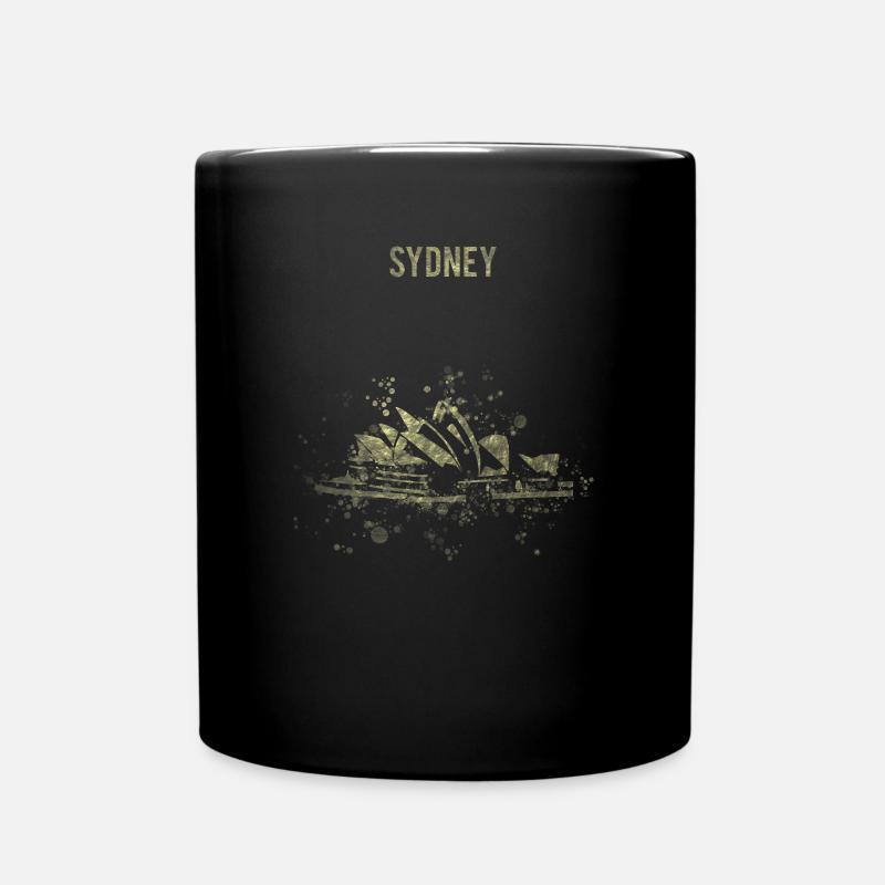 Sydney Opera House Australia landmark gift - Full Colour Mug - black