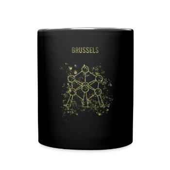 Brussels Atomium landmark Belgium - Full Colour Mug - black - Front