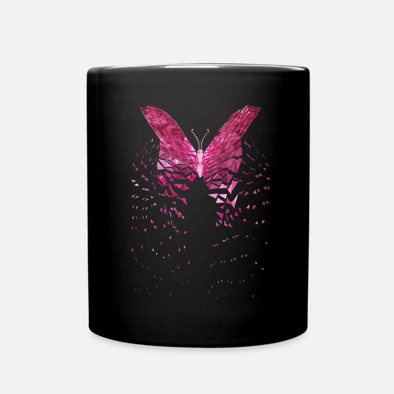 Schmetterling rosa Flügel - Tasse einfarbig - Schwarz