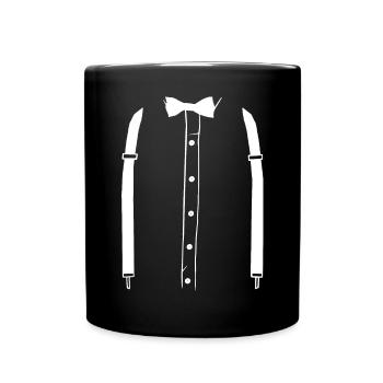 Bretelles avec noeud papillon clown costume de carnaval clown - Mug uni - noir - Devant