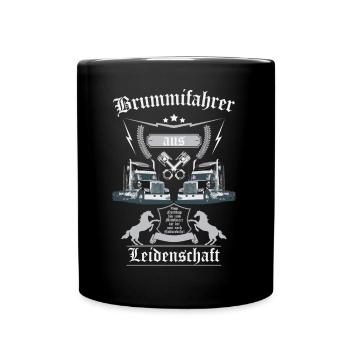 Trucker aus Leidenschaft - Tasse einfarbig - Schwarz - Vorne
