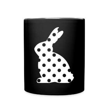 Hase Punkte Ostern Geschenk - Tasse einfarbig - Schwarz - Vorne