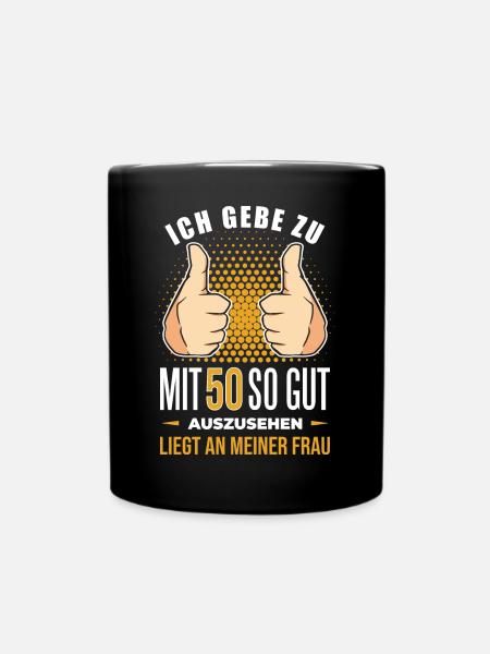 50 Geburtstag. 50 Jahre Geschenk 50. Geburtstag - Tasse einfarbig - Schwarz
