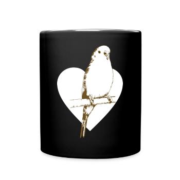 Pinson doux sur cœur - Mug uni - noir - Devant