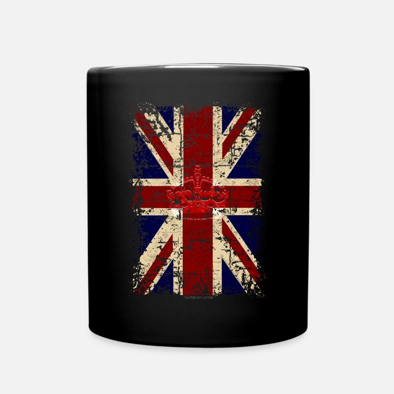Union Jack - Used Look - Vintage Edition - Tasse einfarbig - Schwarz