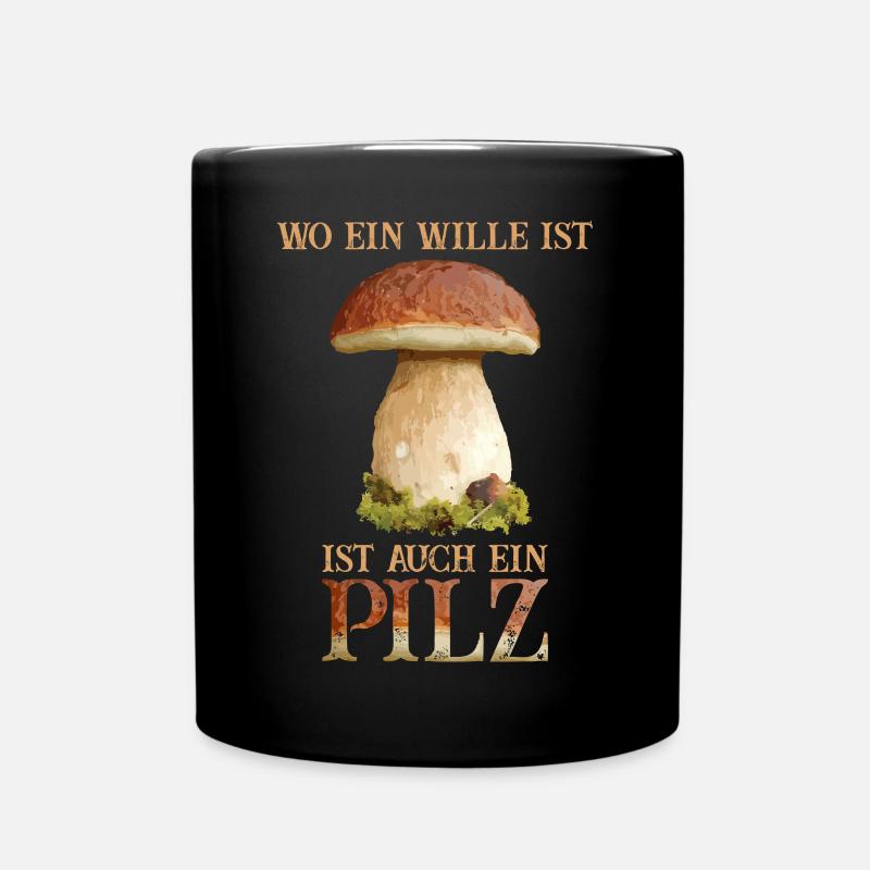 Pilzsammler Geschenk - Tasse einfarbig - Schwarz