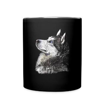 Husky - Tasse einfarbig - Schwarz - Vorne
