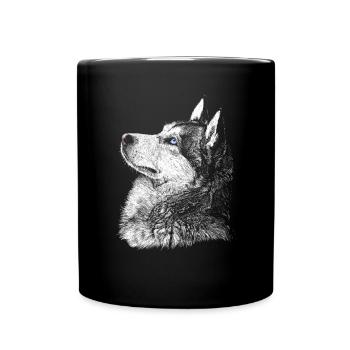 Husky - Tasse einfarbig - Schwarz - Vorne