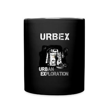 Schwarz-Weiß-Stadterkundung - Tasse einfarbig - Schwarz - Vorne