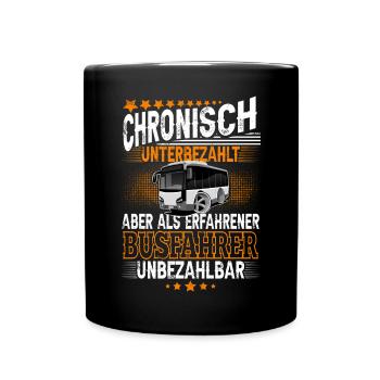 Busfahrer - Tasse einfarbig - Schwarz - Vorne