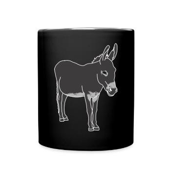 Esel - Tasse einfarbig - Schwarz - Vorne