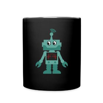 robot - Full Colour Mug - black - Front
