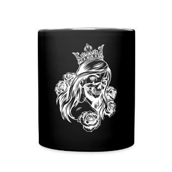Queen Kopf (Partnermotiv) - Tasse einfarbig - Schwarz - Vorne