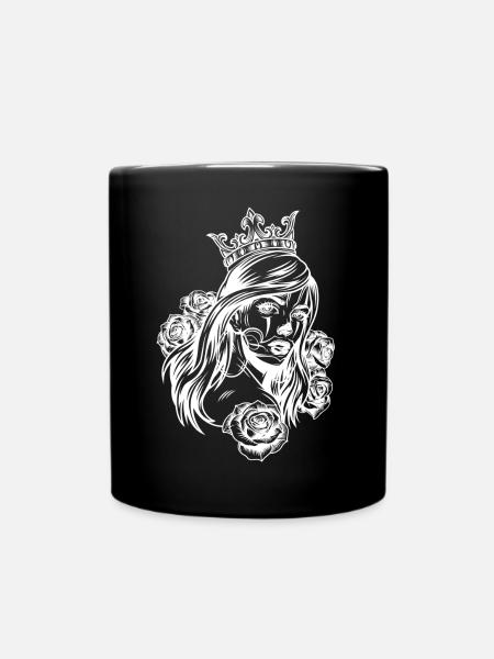 Queen Head (Partner Motif) - Full Colour Mug - black