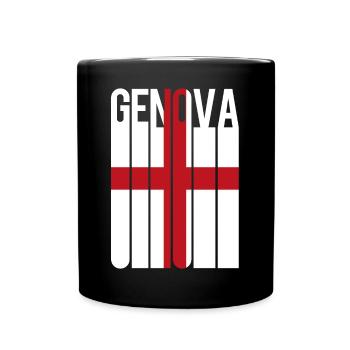 Flagge von Genua Genua Gens Génova - Tasse einfarbig - Schwarz - Vorne