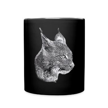 Luchs Katze Freiheit wild cat katze - Tasse einfarbig - Schwarz - Vorne