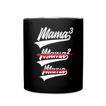 MAMA HIGH 3 KIDS TRIPLETS - Full Colour Mug - black - Front