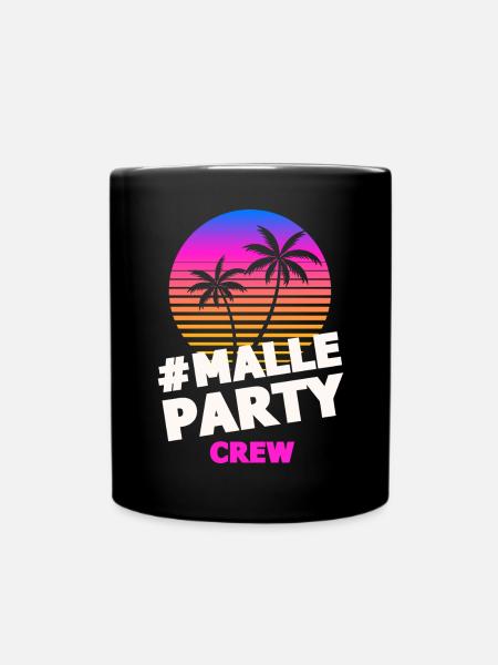 malle party crew bunt - Tasse einfarbig - Schwarz