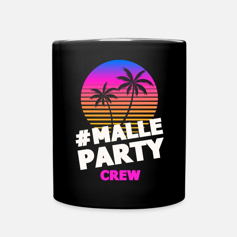 malle party crew bunt - Tasse einfarbig - Schwarz