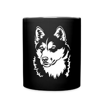 Husky Head "Black Edition" - Full Colour Mug - black - Front