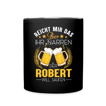 Robert Bier - Tasse einfarbig - Schwarz - Vorne