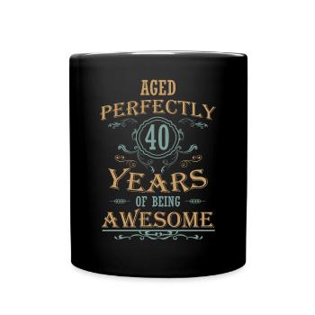 40 Geburtstag, Geboren 1982, Retro T-Shirt - Tasse einfarbig - Schwarz - Vorne